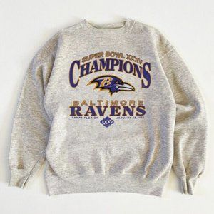 Rare Baltimore Ravens Super Bowl XXXV Champions Sweatshirt 7298 shirt retro tee
